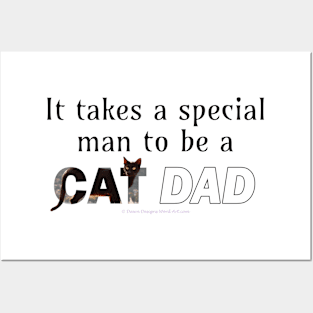 It takes a special man to be a cat dad - Black Cat oil painting word art Posters and Art